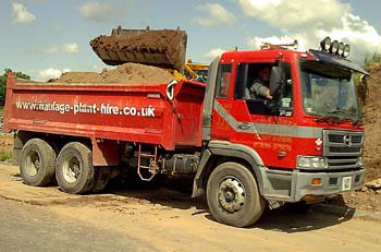 A rare sight- John in the lorry!