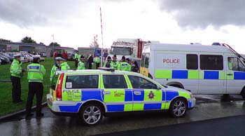 The police blockade!  Crosshands May 2008