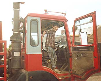 Young Gareth in lorry